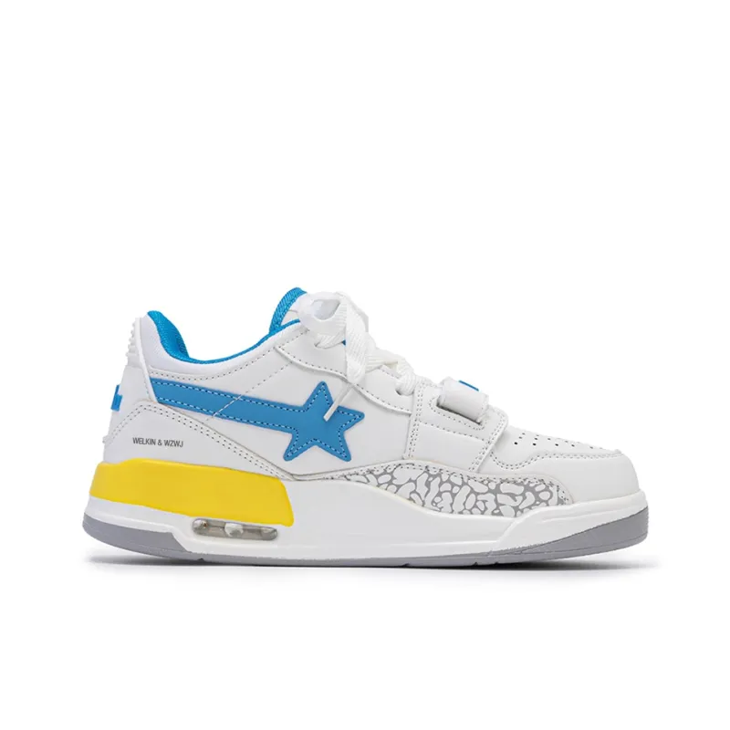 WELKIN&WZWJ Gift Box Set Slip Resistant Low Top Skateboard Shoes Unisex Lunar Yellow-2