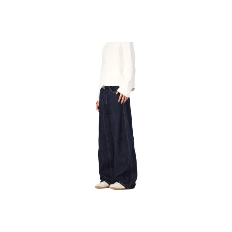 YINLEI Jeans Unisex Denim Blue-3