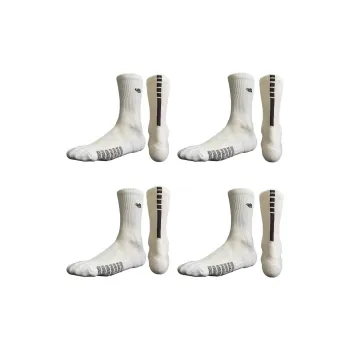 UZPO Basketball Socks Unisex 4 Pack White Black