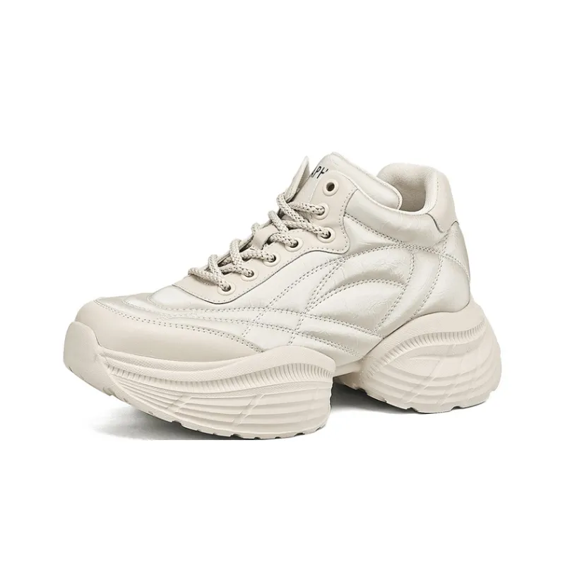DAPHNE Warm Cushioning Height Increasing Wear Resistant Low Top Chunky Sneakers Women's-3