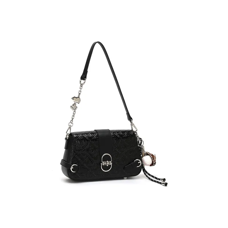 SNOOPY PU Shoulder Bag Crossbody Bag Regular Women's Black-1