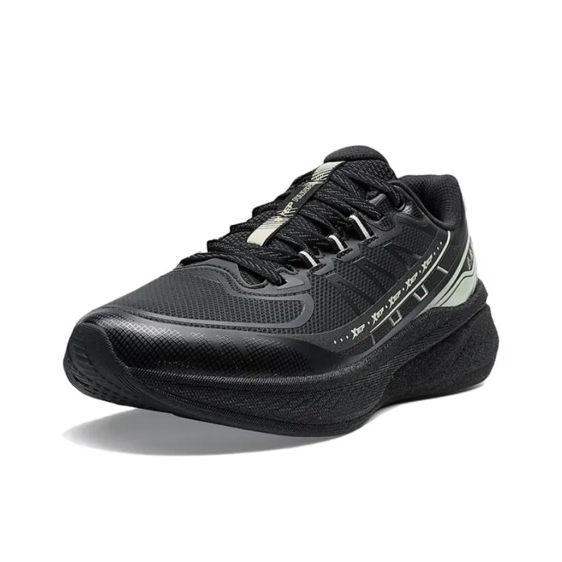 XTEP Anti Slip Wear Resistant Low Top Casual Running Shoes Women's Black Green-1