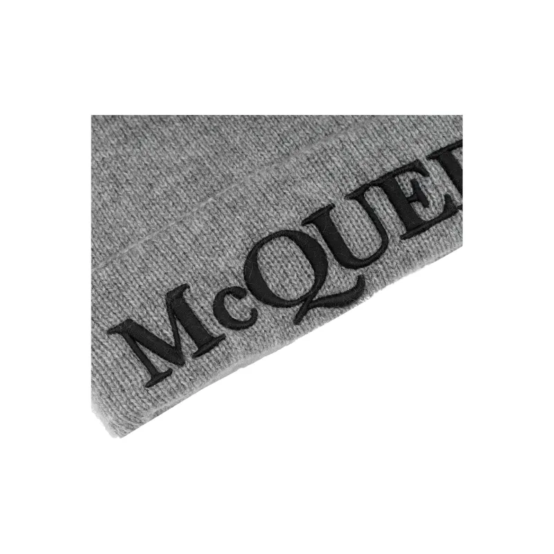 Alexander McQueen Logo Embroidered Knitted Beanie-3