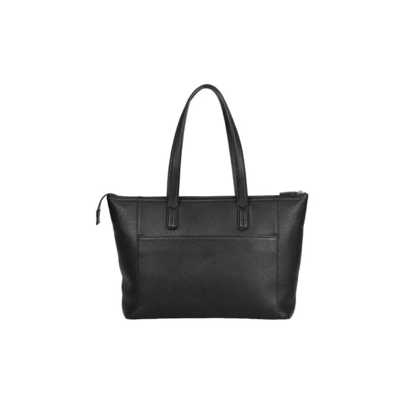 SAMSONITE Cow Leather Tote Bag Shopping Bag Shoulder Bag Handbag Unisex Black-4