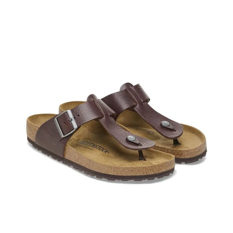 Birkenstock Rubber Sole Slip-Resistant Flip Flops Men's Brown-3