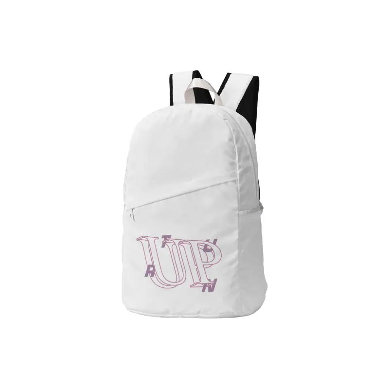 TURN UP Polyester Backpack Large Size Unisex White-1