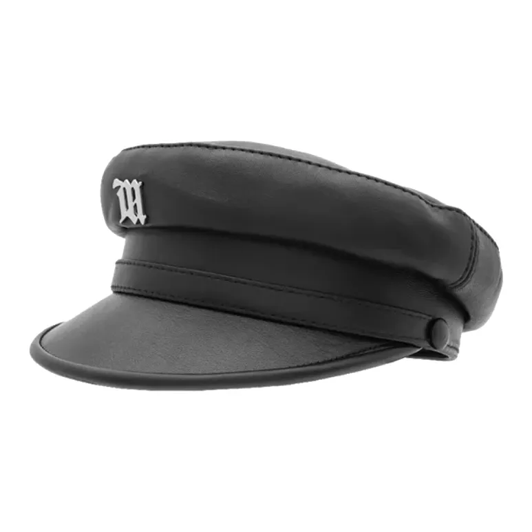Misbhv Logo-plaque Leather Gavroche Hat-0