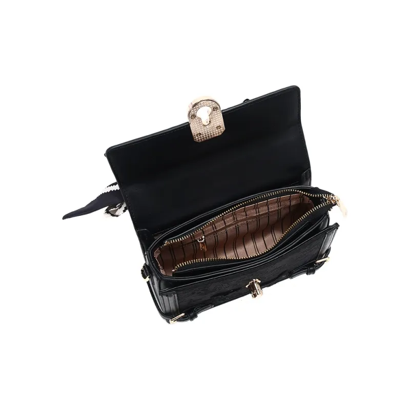 Carit&Koty Polyurethane Synthetic Leather Shoulder Bag Crossbody Bag Handbag Women's Black-5