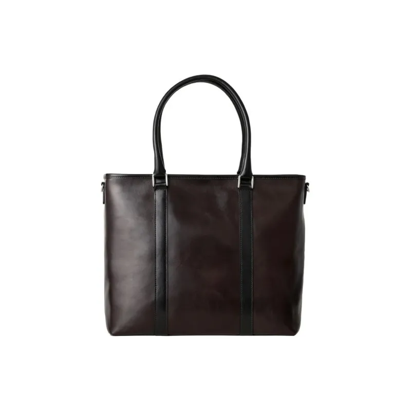 SAMSONITE Cow Leather Tote Bag Shopping Bag Handbag Unisex Brown & Black-2