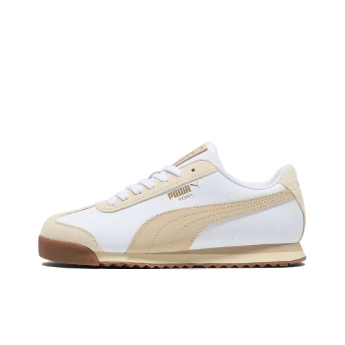 PUMA Tenis Anti-Slip Wear-Resistant Low-Top Tennis Shoes Unisex White Brown