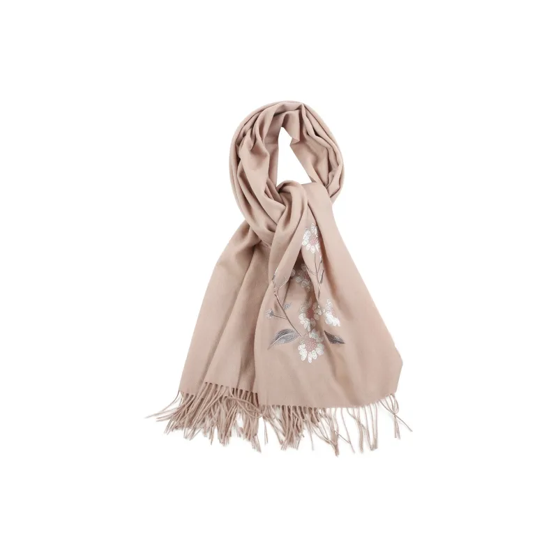 Shanghai Story 100% Sheep Wool Shawls Women's Encounter The Bloom, Nude-3