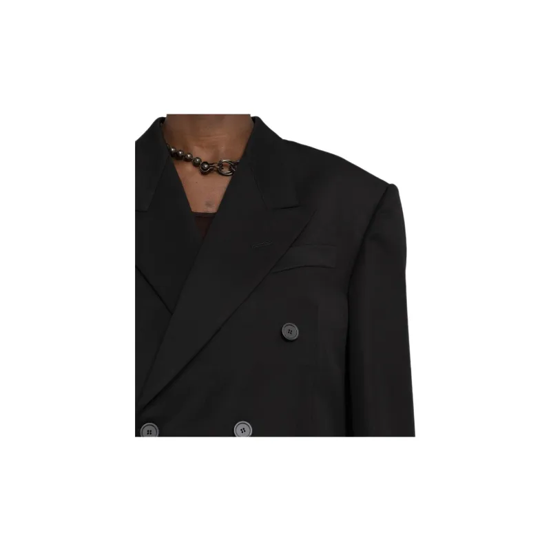 Balenciaga Shrunk Db Wool Blazer-7