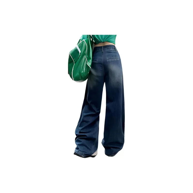 YINLEI Jeans Women's Vintage Blue-3