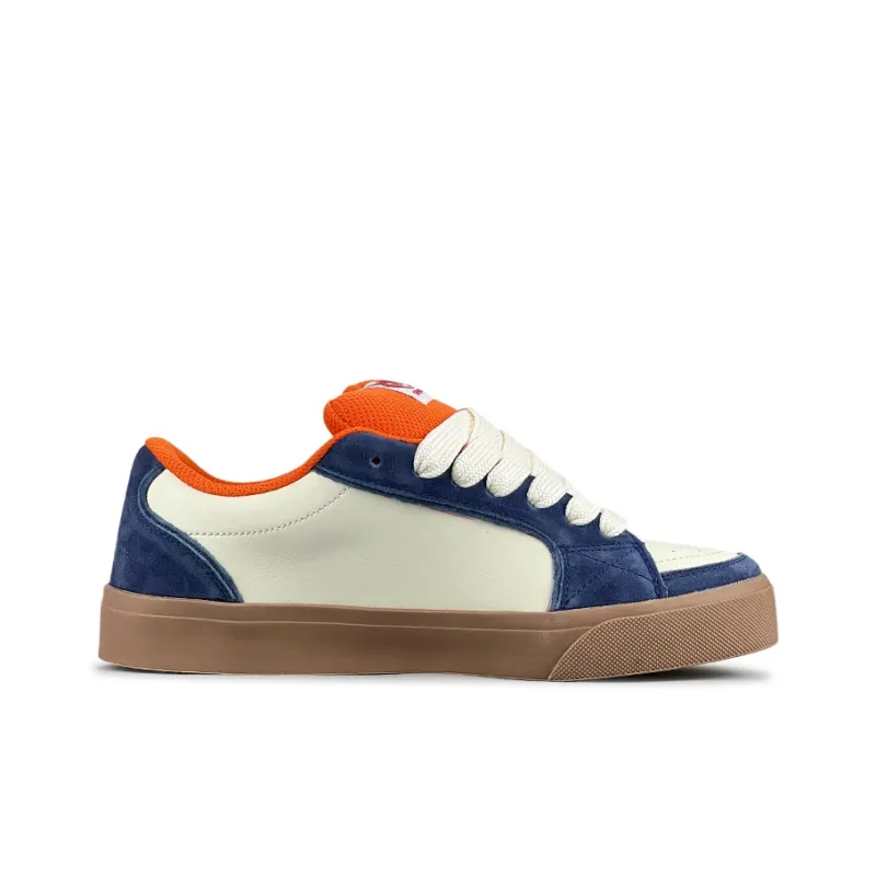 LuzaoT SUPER DRAG Coverage Anti Slip And Wear Resistant Low Top Skateboard Shoes Unisex Dark Blue Orange-1