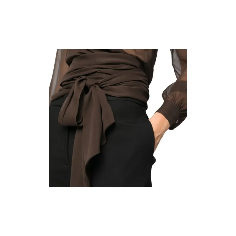 SAINT LAURENT Hooded Wrap Blouse-7