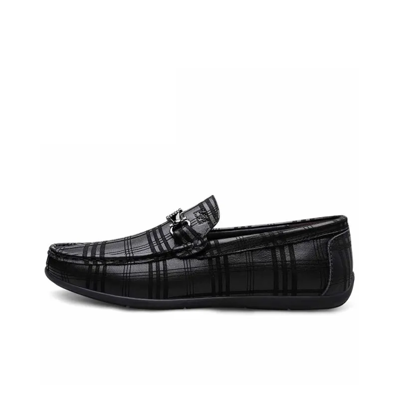 Mulinsen Men's Casual Shoes Men Low Top Black Glossy/Black Pattern-8