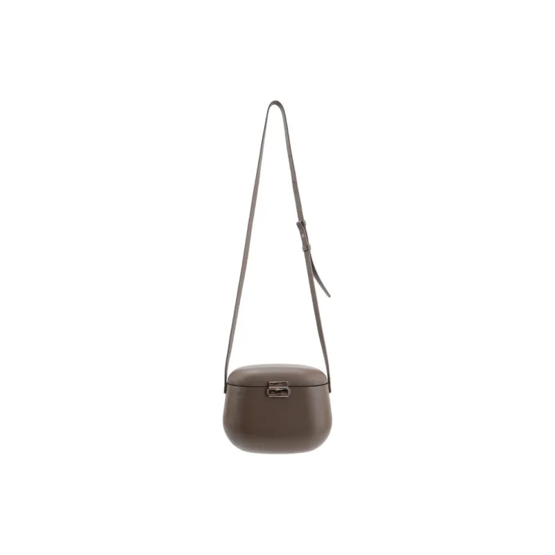 SUREN Top Grain Cow Leather Box Bag Shoulder Bag Crossbody Bag Small Size Women's Chocolate Brown-1