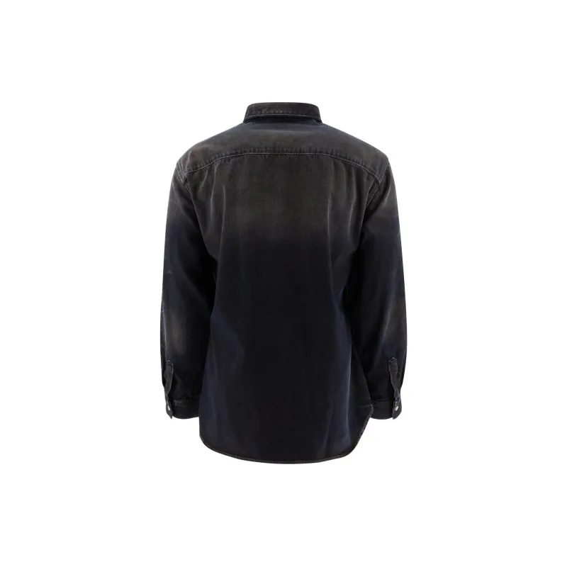 Acne Studios Collared Long Sleeve Denim Shirt-1