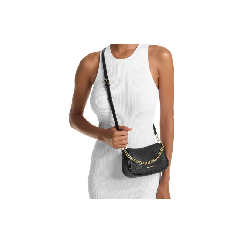 MICHAEL KORS Carmela Cow Leather Underarm Bag Crossbody Shoulder Tote Small Size Women's Black-2