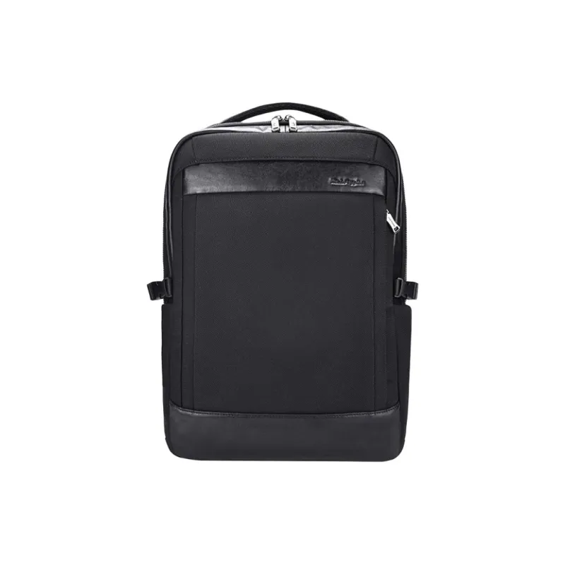 Hush Puppies Cow Leather Backpack Medium Size Men's Black-0