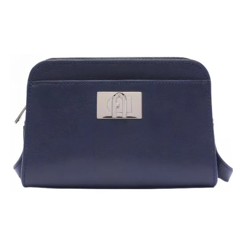Furla 1927 Collection Calfskin Shoulder Bag Crossbody Bag Women's Navy Blue-0