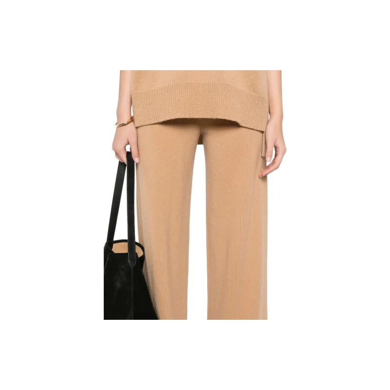 Lisa Yang FW24 Knitted Sports Pants Women's Camel Brown-4