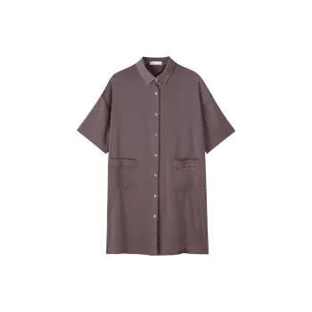 Same Language x CHAJISHIJUE Nightgown Summer Women's Labyrinth Purple Gray