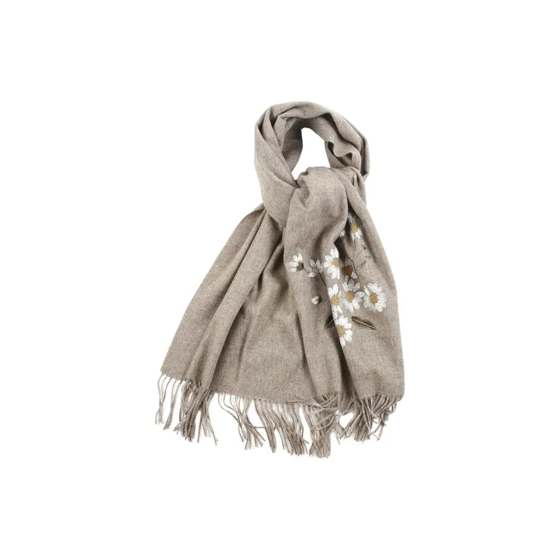 Shanghai Story 100% Sheep Wool Shawls Women's Encounter The Bloom, Nude-6