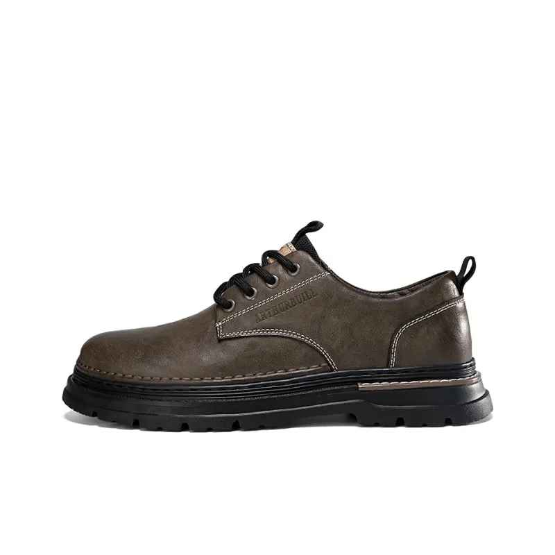 ARTHURBUILL Men's Casual Shoes Men Low Top Black/Khaki-6