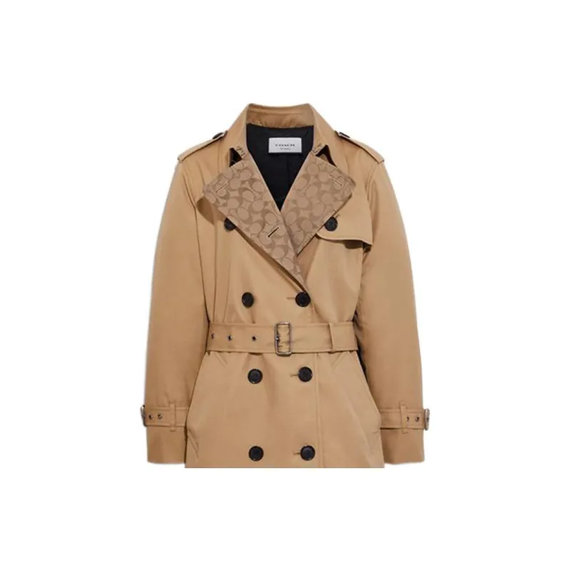 COACH FW22 Trench Coat Women's Khaki-3
