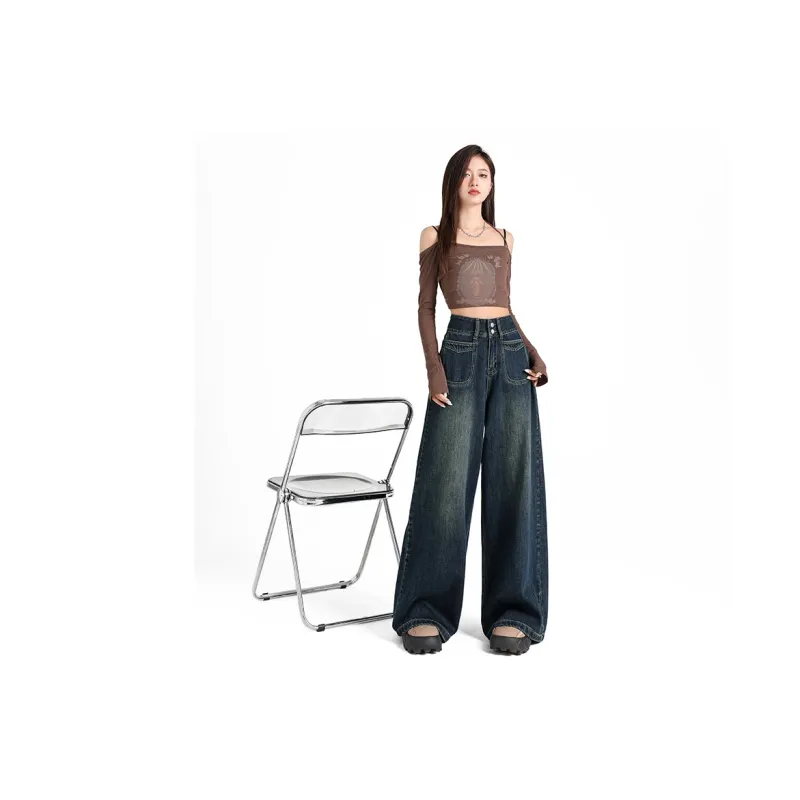 TUSHIFEI Jeans Women's Dark Blue-8