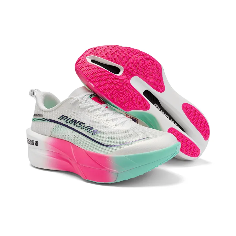 IRUNSVAN Low-Top Running Shoes Unisex Mismatched Color-Red Green-5