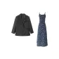 Navy Blue Skirt+Gray Coat