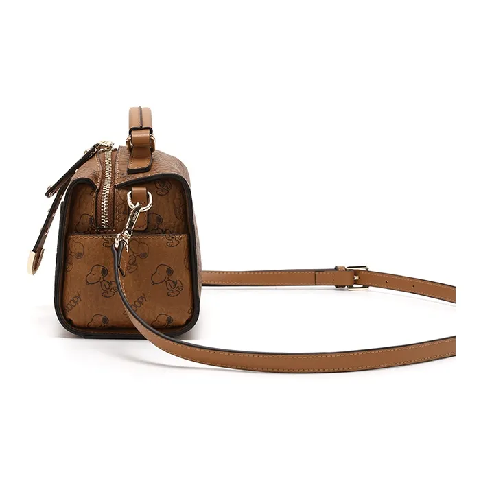 SNOOPY PU Shoulder Bag Crossbody Bag Handbag Regular Women's Brown-4