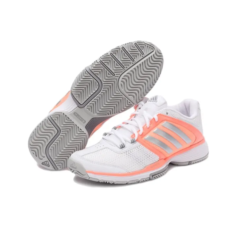 Adidas Barricade Anti Slip Wear Resistant Low Top Tennis Shoes Women's White-3