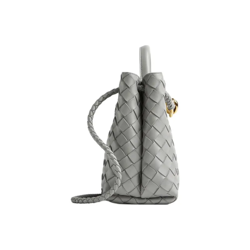 Bottega Veneta Intrecciato Sheepskin Shoulder Bag, Crossbody Bag, Handbag Trumpets Women's Silver-2