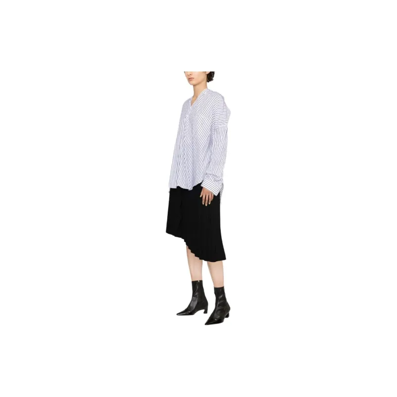 Balenciaga Pinstripe Knotted Shirt-4