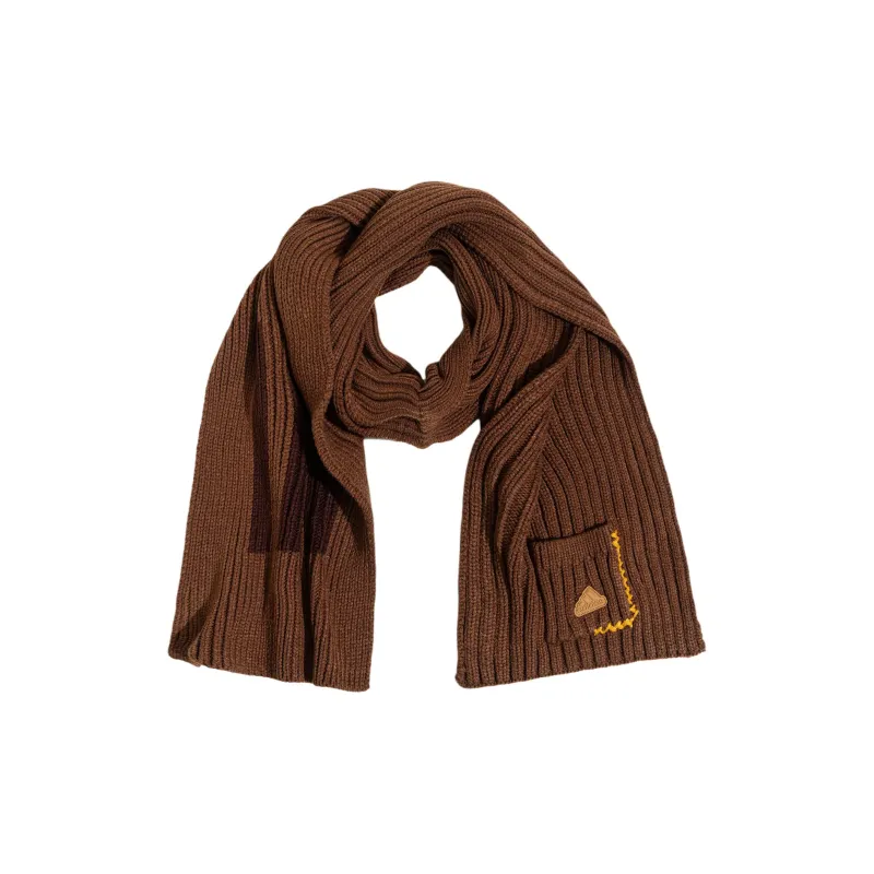 Adidas Acrylic Knit Scarves Unisex Brown-0