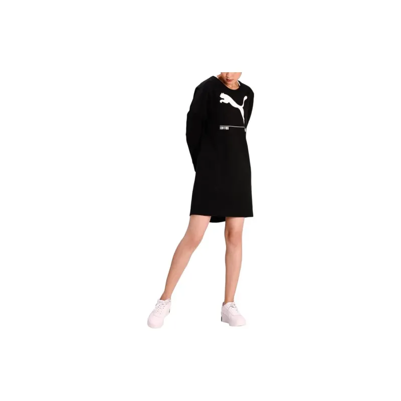 PUMA Long Sleeved Dresses Women's Black-3