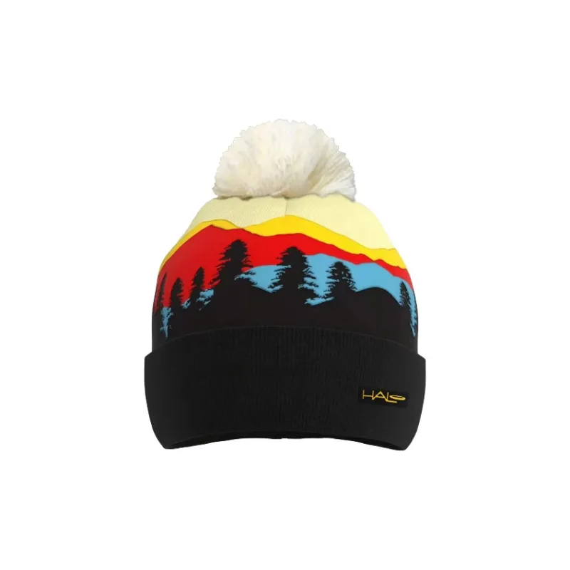 HALO Merino Beanies Unisex Black Forest Orange White-3