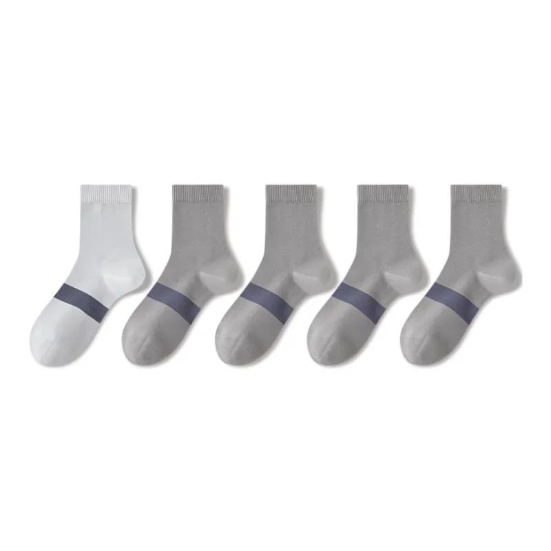 JIAZINI Mid Calf Socks Men's 5 Pack-6