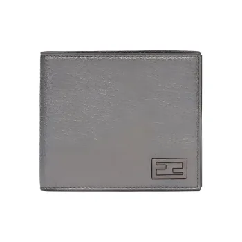 FENDI Cow Leather Wallet Men's Gray