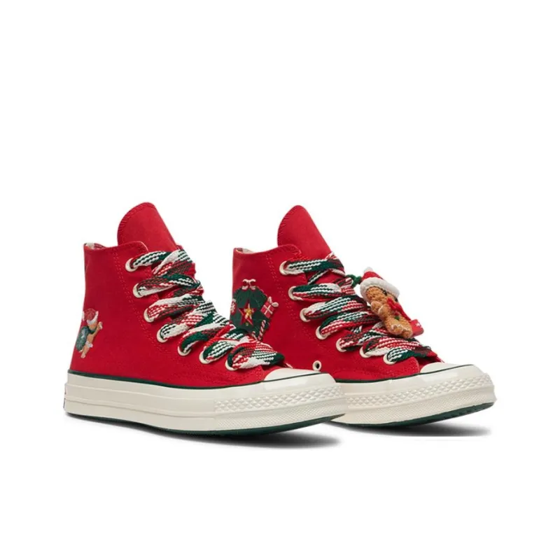 Converse Chuck 70 Hi X Mas Gingerbread & Knit Sock Red Women's-3