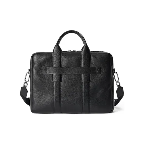 Ecco Cow Leather Shoulder Bag Crossbody Bag Handbag Large Size Unisex Black