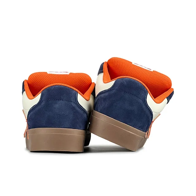 LuzaoT SUPER DRAG Coverage Anti Slip And Wear Resistant Low Top Skateboard Shoes Unisex Dark Blue Orange-4
