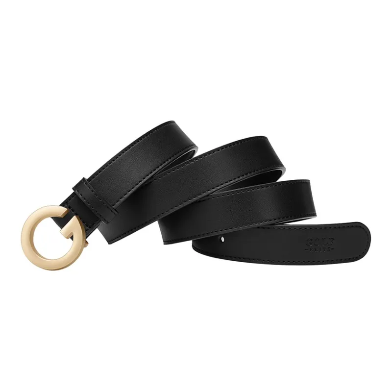 GOLF Cow Split Leather/Synthetic Leather Leather Belts Women's Black Gold/Caramel 2.6cm-3