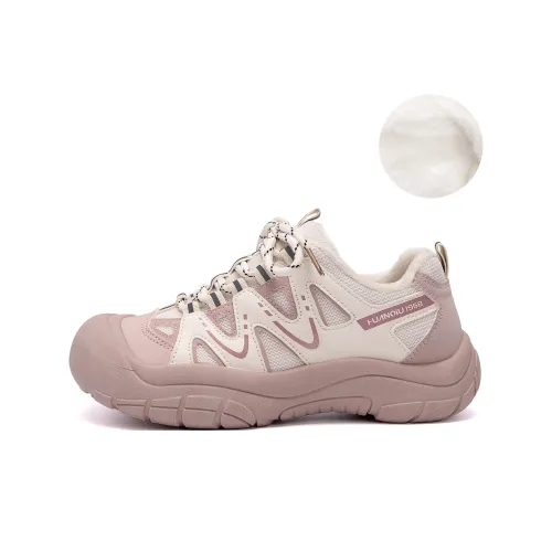HUANQIU Warm Slip Resistant Low Top Casual Shoes Women's Beige Pink