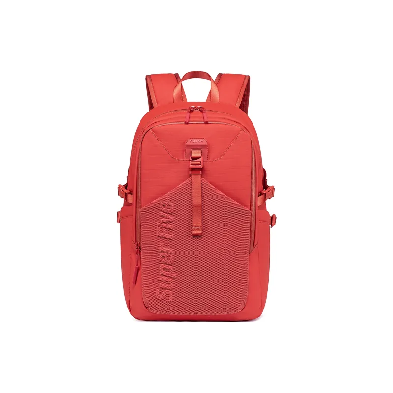 Super Five Polyester Backpack Unisex Black/Gray/Orange/Ecru-4