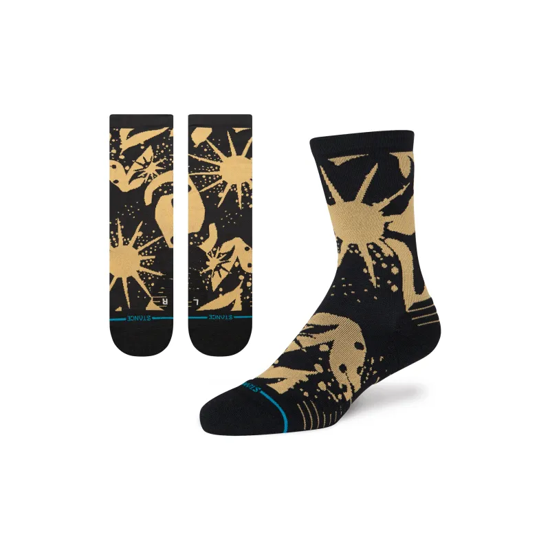 Stance Mid Calf Socks Unisex 1 Pack Black Gold-3