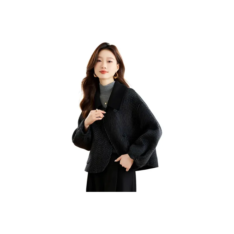 La Chapelle Coat Women's Fine Grained Black-3